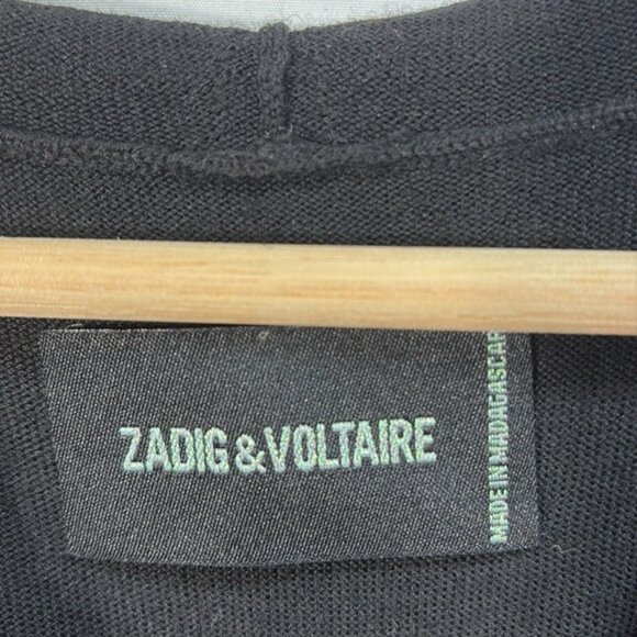♦️ Zadig and Voltaire sixtine M skull extra fine merino wool zip up hoodie - Picture 4 of 7